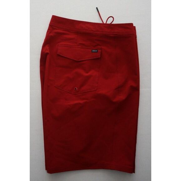 RVCA AVYBS00193 Men's Sz 38 Cardinal Red Dobby 4-Way Stretch 19" Boardshorts - Picture 7 of 9